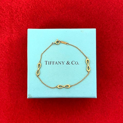 Tiffany & Co Infinity Endless Bracelet 18K Gold Chain Bangle