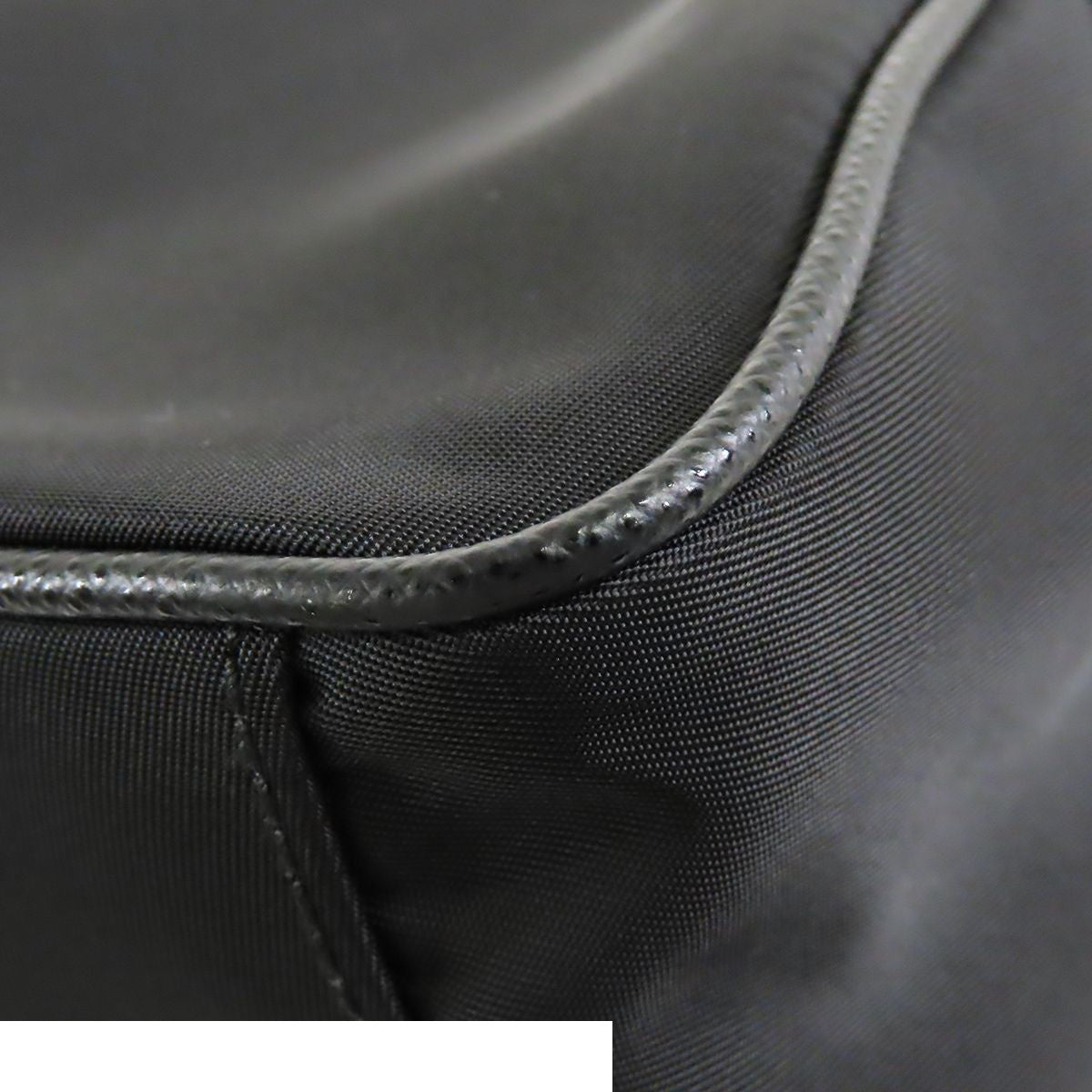 Prada Logo Shoulder Bag Black Nylon Leather — view 6