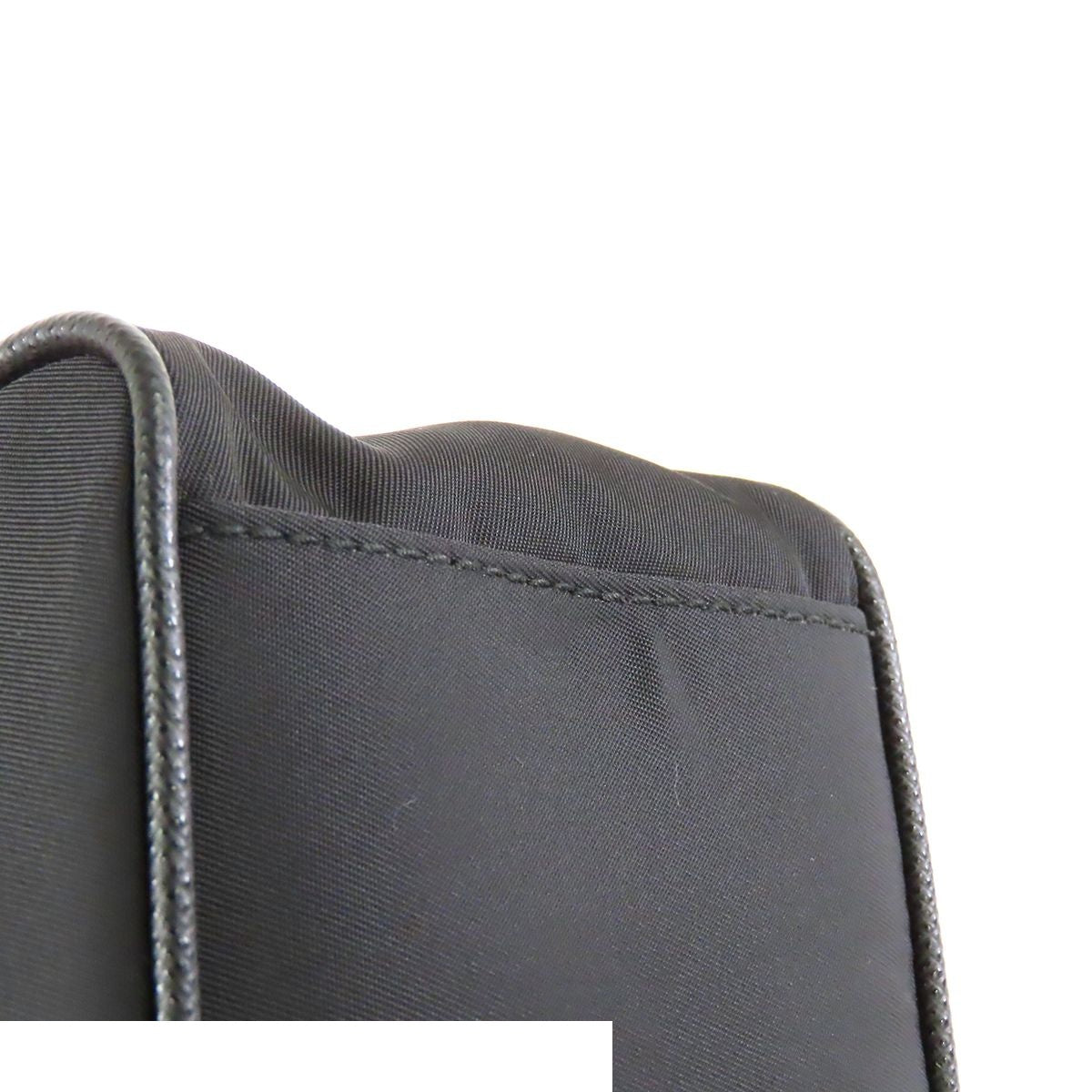 Prada Logo Shoulder Bag Black Nylon Leather — view 7