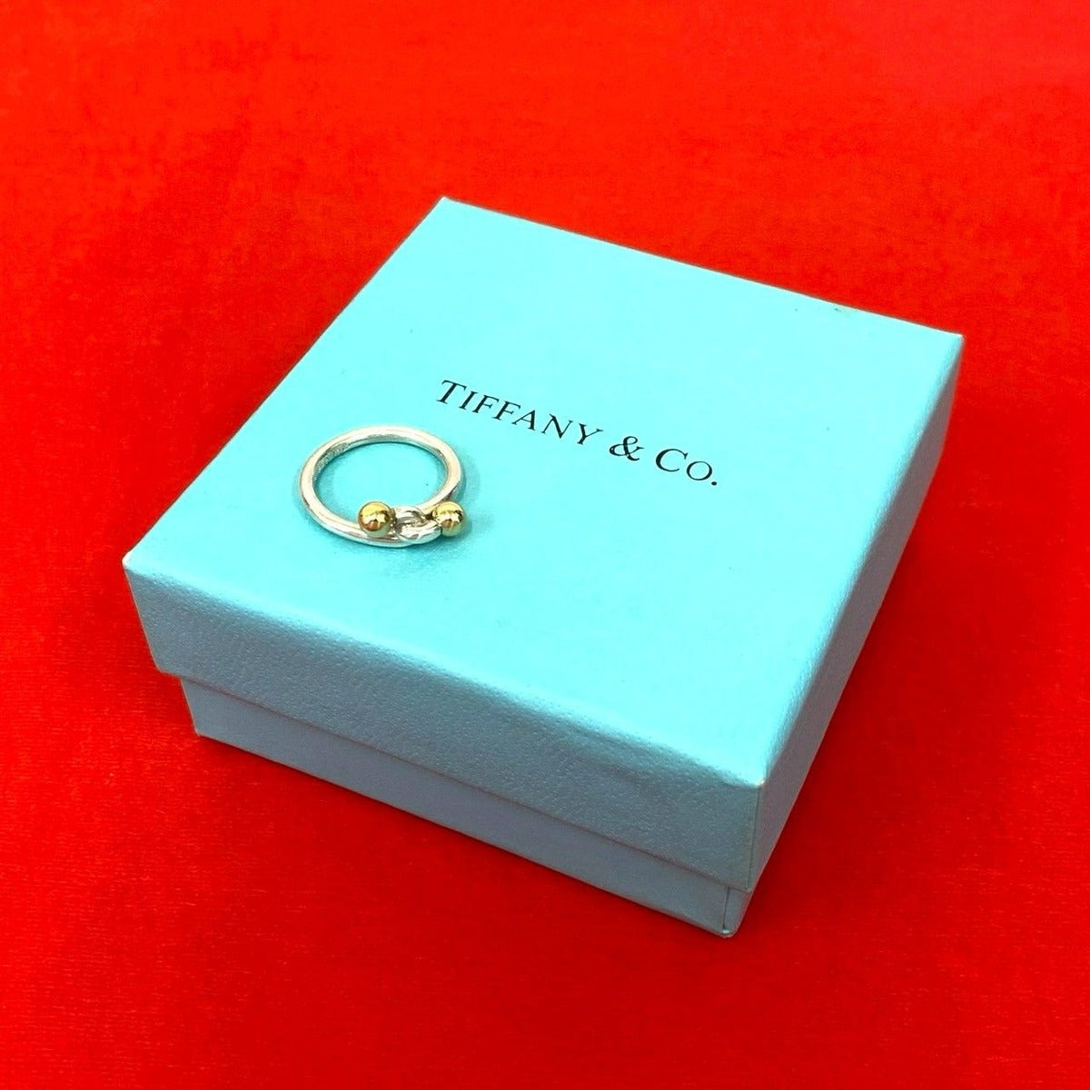 Tiffany & Co Love Knot 18K Gold Ring Silver