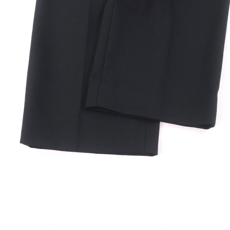 Celine 2p519673d 100% Wool Center Press Two Tuck Wide Pants Slacks Black 34