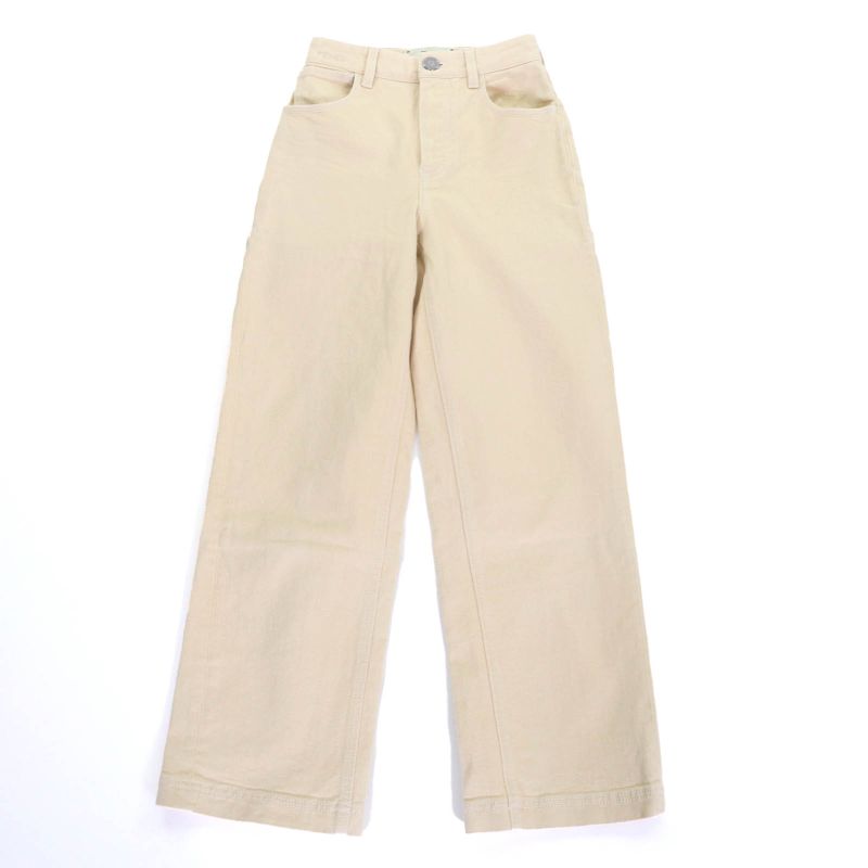 Fendi Fr6169 Logo Embroidered None Denim Pants Bottoms With Logo Buttons Beige