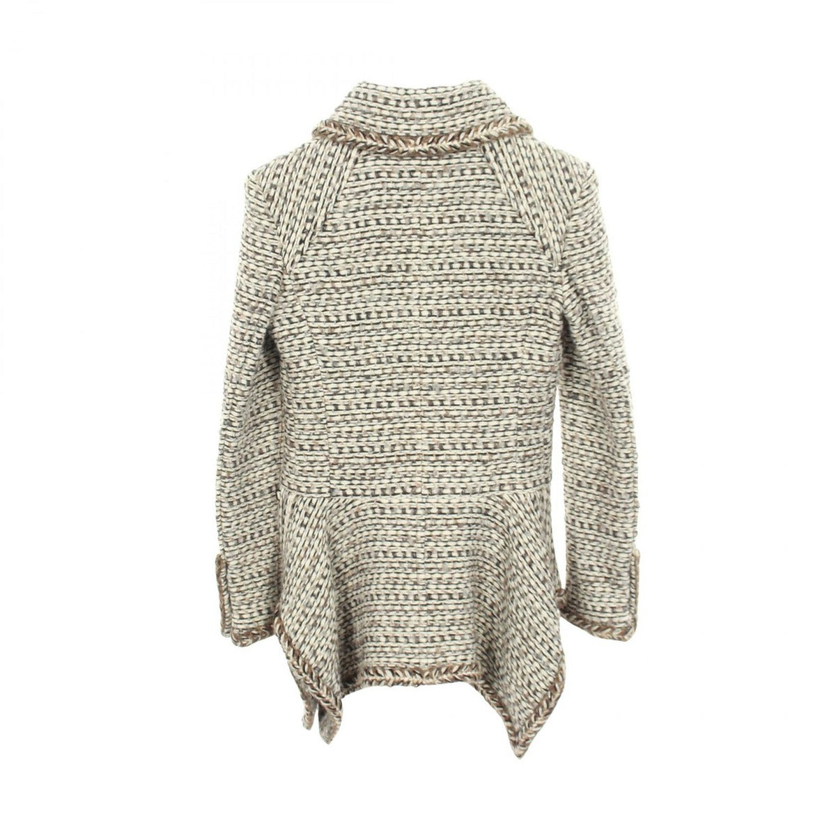 Chanel Stand Collar Coat CC Logo Button Wool Cashmere — view 2