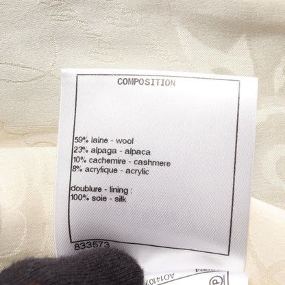 Chanel Stand Collar Coat CC Logo Button Wool Cashmere — view 4