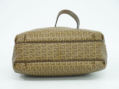 Authentic Fendi Zucchino Shoulder Bag Tote Bag PVC Brown Zucchino Bag Pre-owned