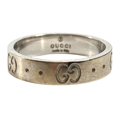Gucci Ring GG Logo Icon Silver
