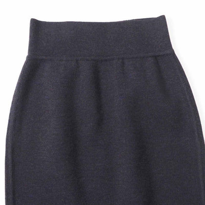 Hermes Wool H Motif Ribbed Knit Tight Skirt Charcoal Grayish 34 Made In Italy