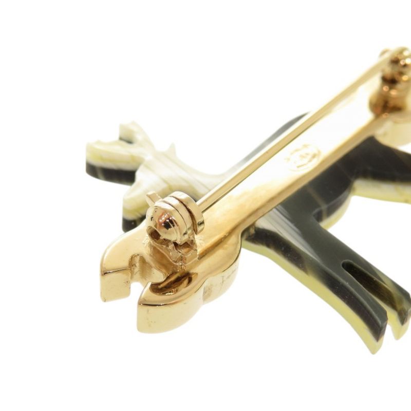 Chanel Reindeer Motif Coco Mark Metal Beige Pink Brooch 0476 Chanel