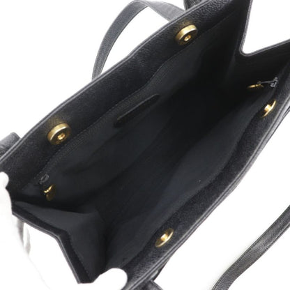 Chanel Logo Vintage Caviar Skin Black Ladies Tote Bag