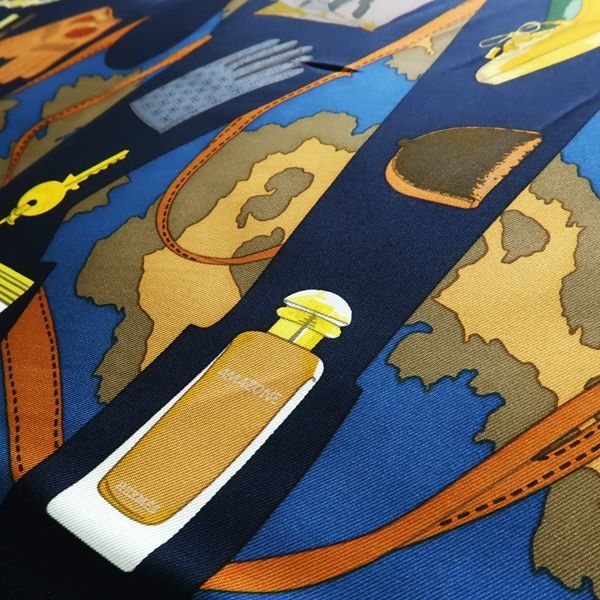 Hermes Carre 90 Monsieur ET Madame Monsieur & Madame Yellow X Blue Silk Scarf Box
