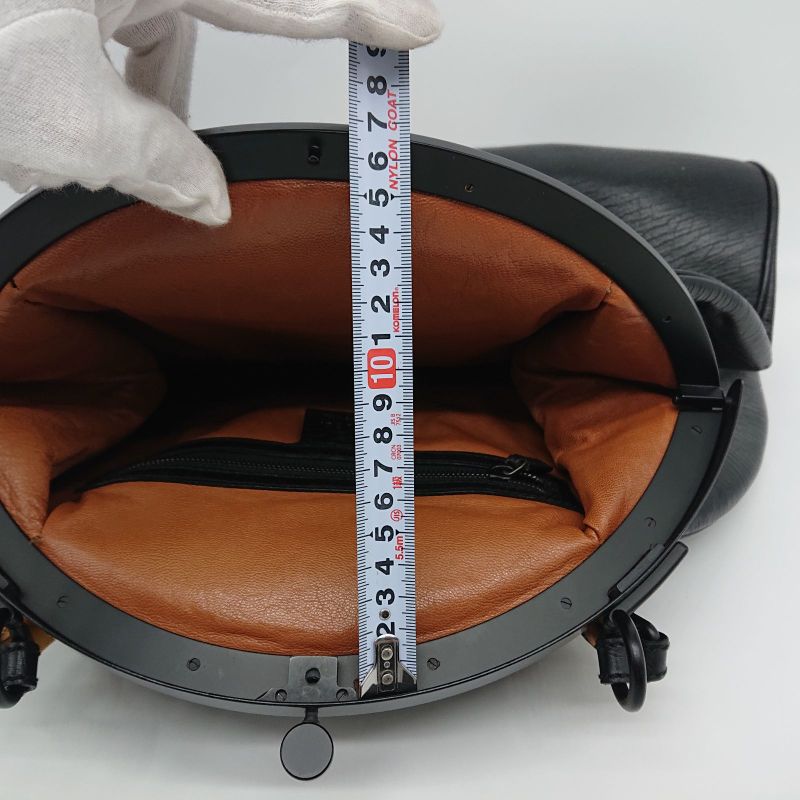 Gucci Bamboo Clasp Handbag Black Leather