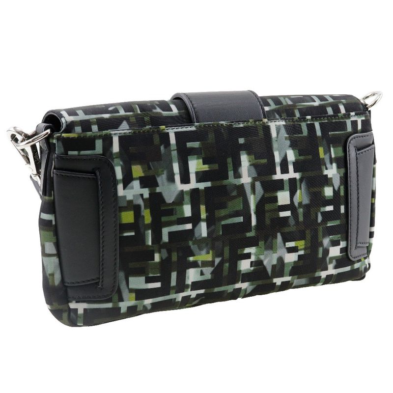 Fendi Mamma Bucket 3WAY Body Clutch Zucca Camouflage Pattern 7va472 Nylon Black