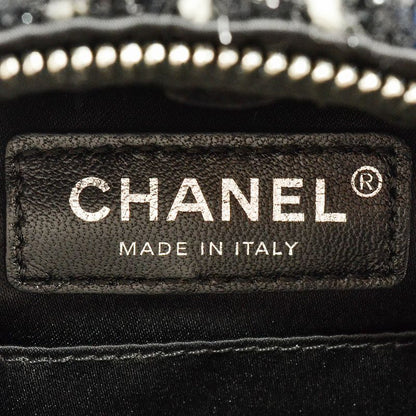 Chanel Backpack Tweed Nylon Black Silver Hardware Coco Mark 24th Astronaut Women