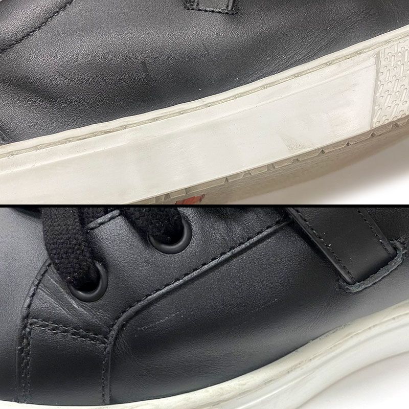 Hermes Day Low Cut Sneakers 38 Leather Black
