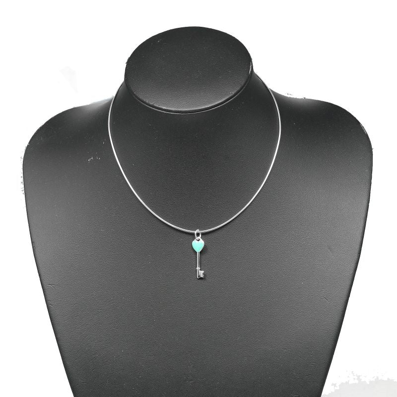 Tiffany & Co Heart Key Choker Silver 925 Ladies 6.7g Necklace