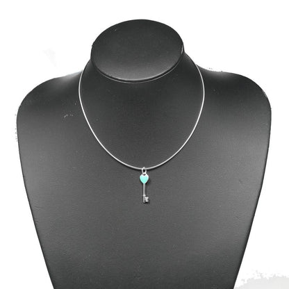 Tiffany & Co Heart Key Choker Silver 925 Ladies 6.7g Necklace