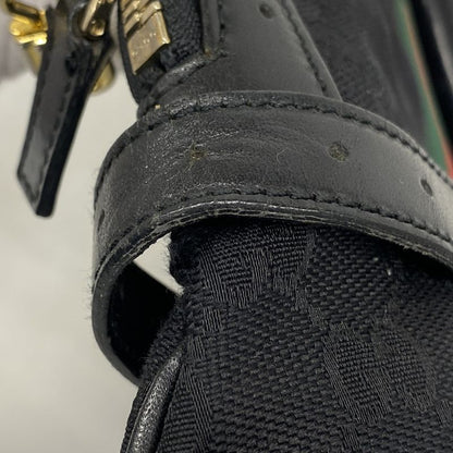 Gucci Handbag GG Canvas/sherry Line 114887 Canvas Black Gold Hardware Women
