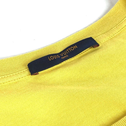 Louis Vuitton Short-sleeved T-shirt Logo LV Circle Cotton Yellow