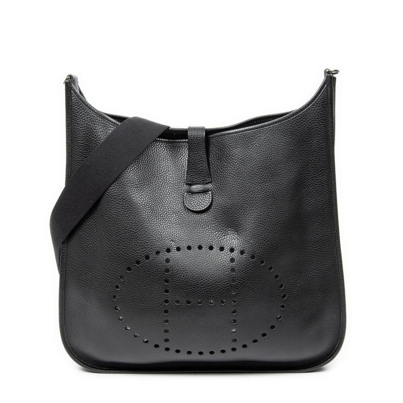 Hermes Evelyne II Black Clemence Leather