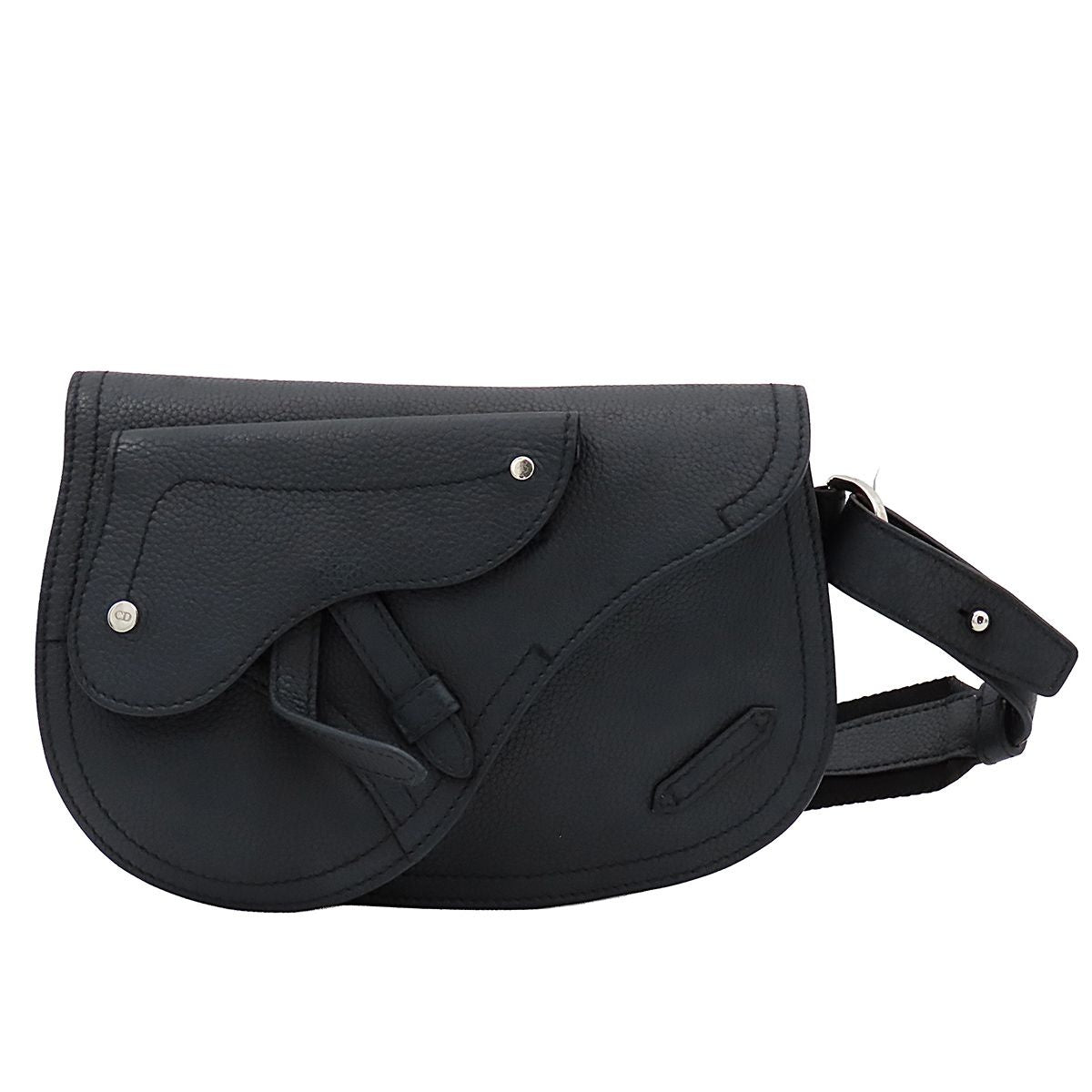 Dior Saddle Bag Pouch Black Grain Calf Leather