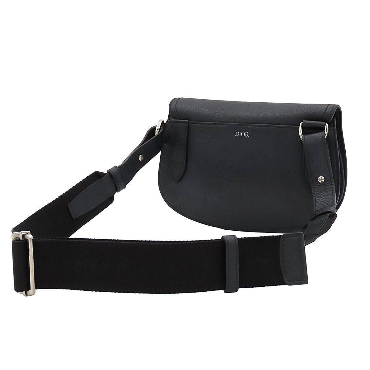 Dior Saddle Bag Pouch Black Grain Calf Leather — view 2