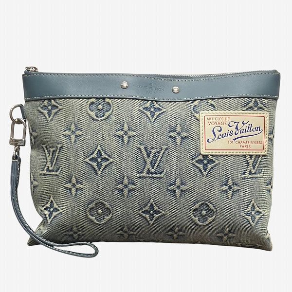 Louis Vuitton Monogram Washed Denim Pochette To Go M82313 Bag Clutch Bag Second