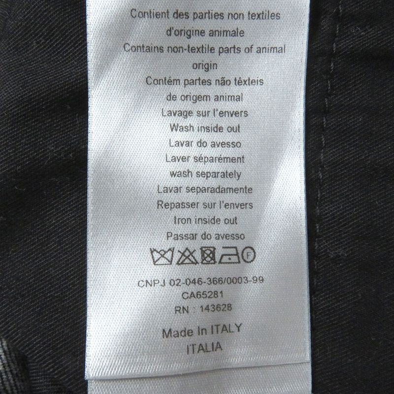 DIOR 313ds14b315x Logo Patch Leather Patch Button Fly Denim Pants Jeans Black