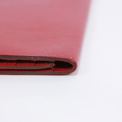 Hermes Courchevel Leather Red Long Wallet