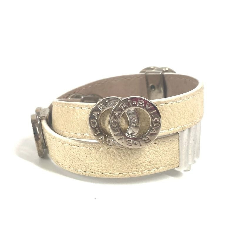 Bvlgari Bracelet Logo Double Coiled Leather Beige