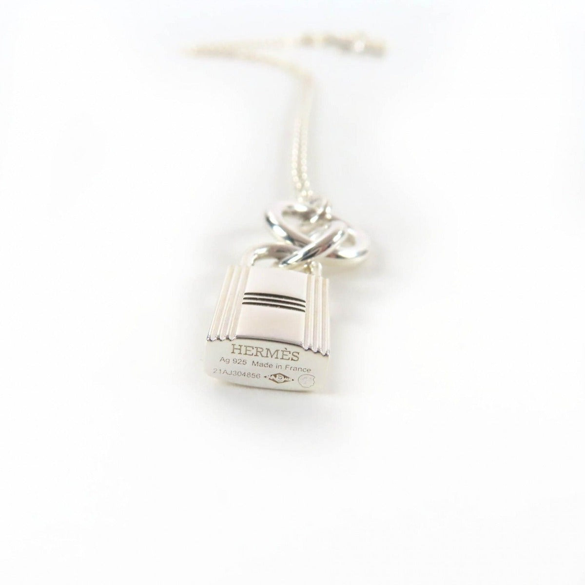 Hermes Amulet Cadena Necklace Pendant Silver Weight — view 6