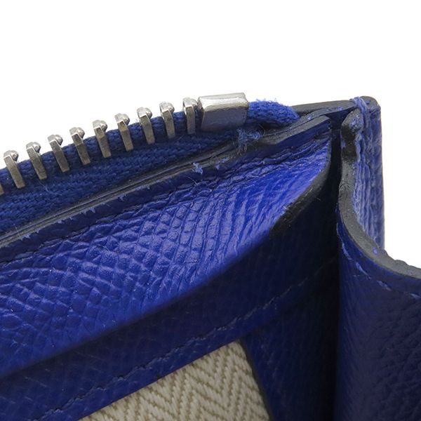 Hermes Clutch Bag Zip Tablet Vaux Epson Blue Electric Silver Hardware Blue