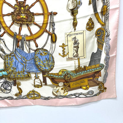 Hermes Scarf Carré 90 Musee Museum Silk Pink