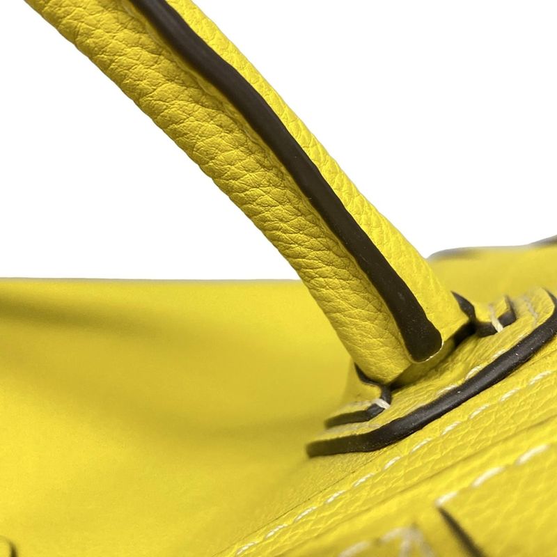 Celine Handbag Luggage Mini Shopper Yellow Leather