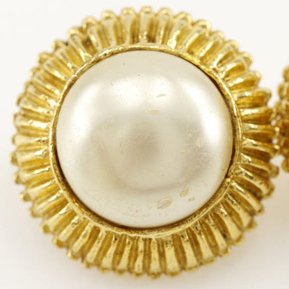 Chanel Vintage Gold Plated And Faux Pearl Ladies 29.8g Earrings