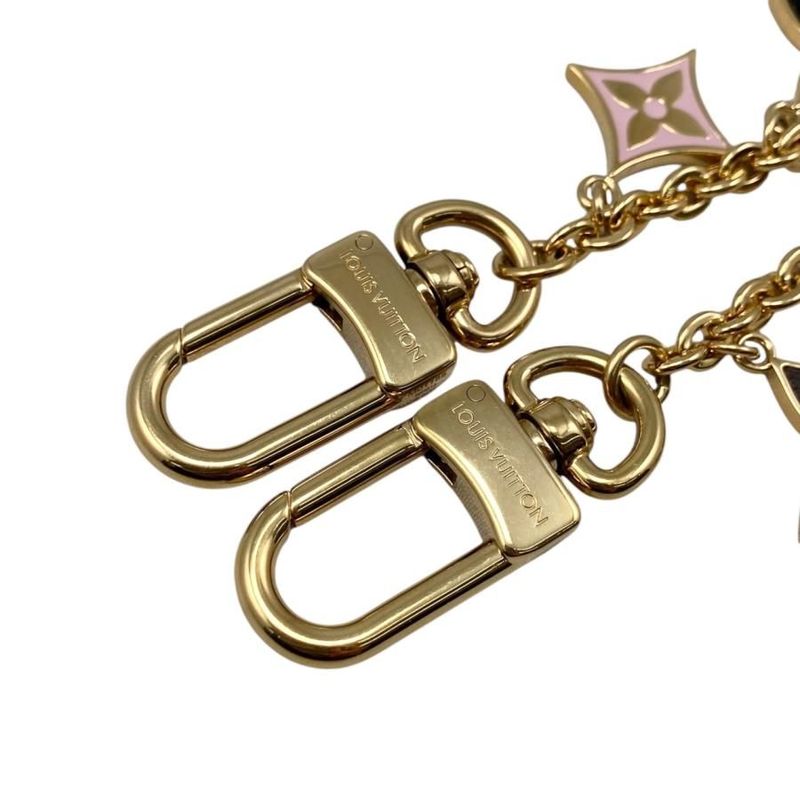 Louis Vuitton Bag Charm Chain Spring Street M01188 Monogram Flower Epi Gold