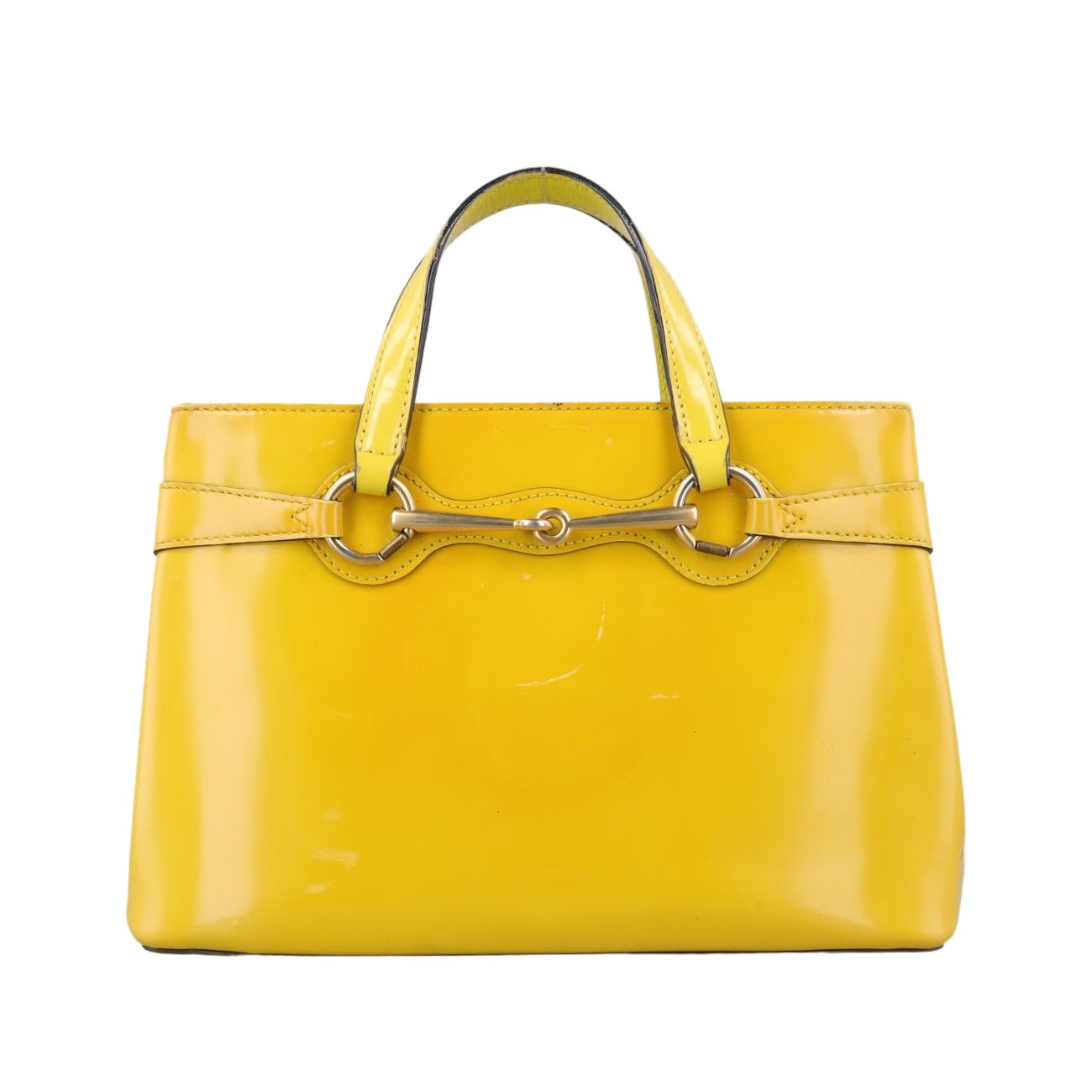 Gucci Bright Bit Yellow Patent Handbag