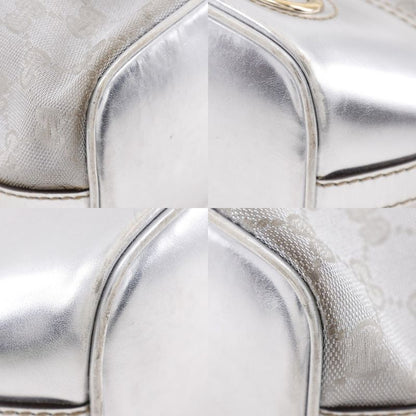 Gucci Interlocking G 182491 GG Canvas Silver Ladies Shoulder Bag