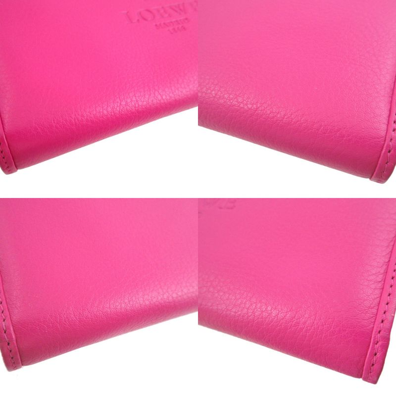 Loewe Heritage Leather Pink Round Zipper Long Wallet 1223 Loewe