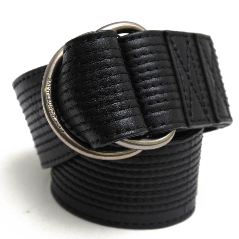 Yves Saint Laurent Belt Business Men Leather Black