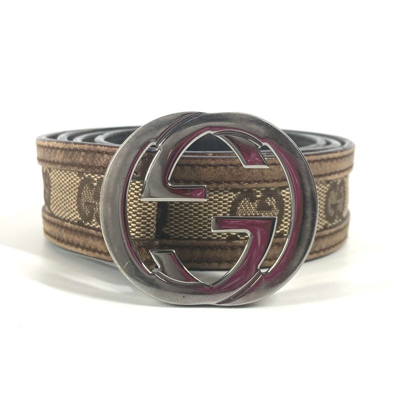 Gucci Belt GG Logo Buckle GG Canvas/leather Beige
