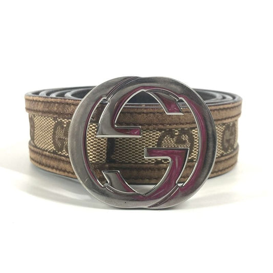 Gucci Belt GG Logo Buckle GG Canvas/leather Beige