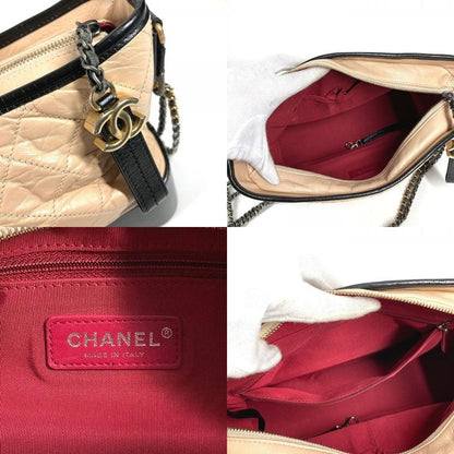Chanel Shoulder Bag Gabrielle Matelasse Quilted A93824 Leather Beige