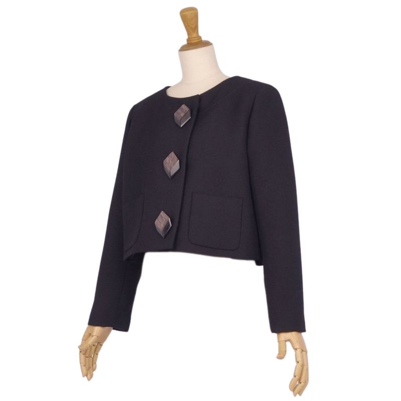 Gucci Jacket Collarless Wool Gabardine Outerwear
