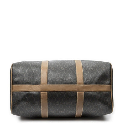 Dior Vintage Small Travel Boston Dark Gray Brown Honeycomb Canvas Shoulder Bag — view 6