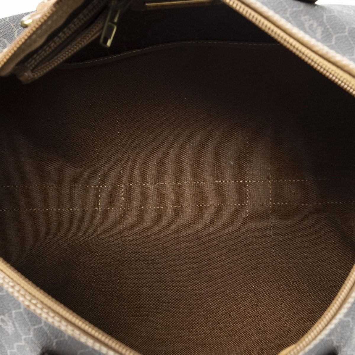 Dior Vintage Small Travel Boston Dark Gray Brown Honeycomb Canvas Shoulder Bag — view 9