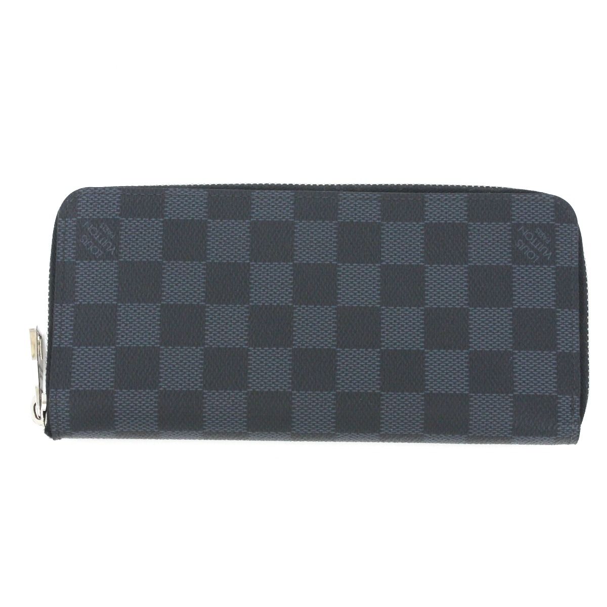 Louis Vuitton Damier Cobalt Zippy Wallet Vertical Long Wallet N62240 Black X