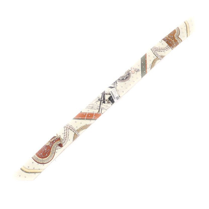 Hermes Grand Apparat Horse In Full Dress 100% Silk Creme/cuir/dore Silver