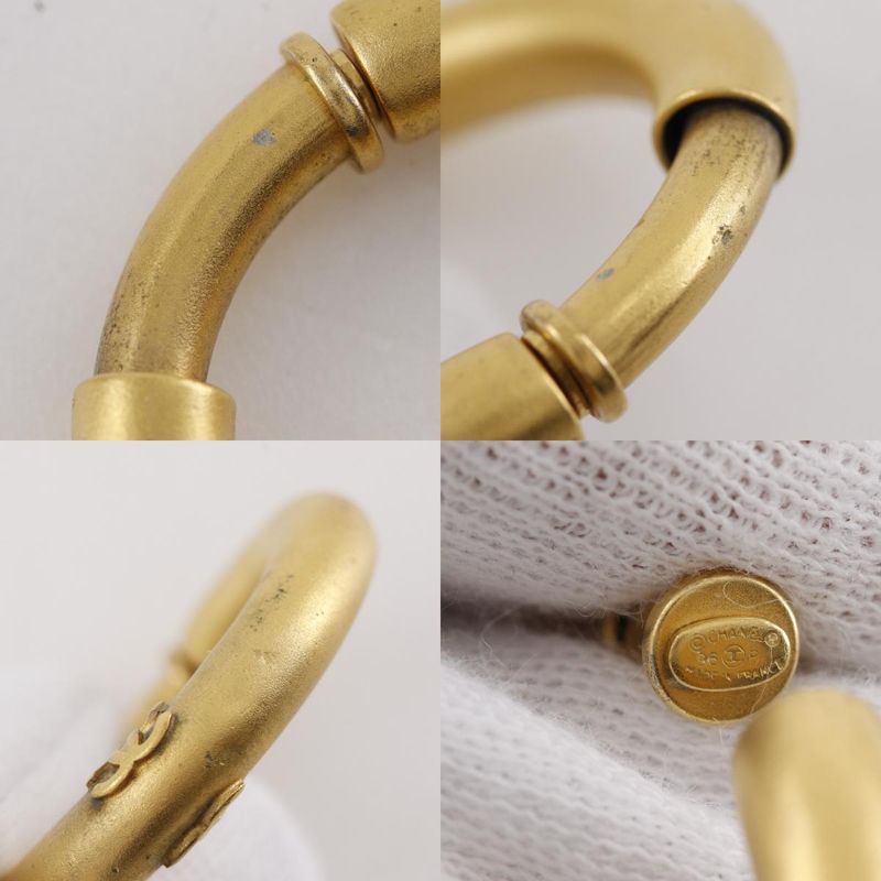 Chanel Hoop Vintage Gold Plated 96P Ladies 22.8g Earrings