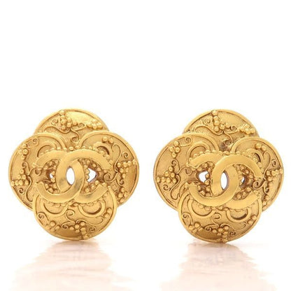 Chanel Earrings 96 A Vintage Coco Mark GP Flower