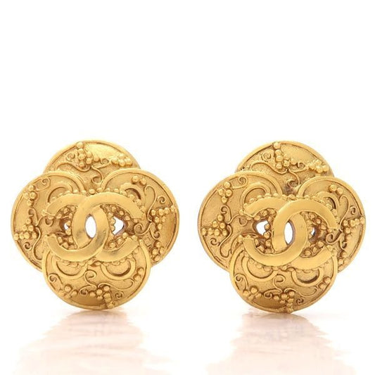 Chanel Earrings 96 A Vintage Coco Mark GP Flower